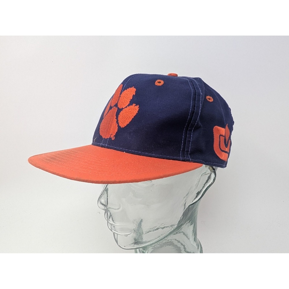 VINTAGE Clemson Tigers Hat Cap Fitted Mens 7 1/8 Blue NCAA Baseball The Game